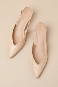 Sonny Slingback Pumps, Natural Raffia