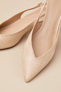Sonny Slingback Pumps, Natural Raffia
