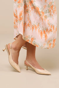 Sonny Slingback Pumps, Natural Raffia