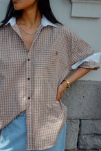 Load image into Gallery viewer, Peta Oversized Shirt Toffee Check