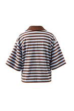 Load image into Gallery viewer, Arlie Short Sleeve Rugby Top Choc and Chalk Stripe