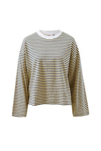 Load image into Gallery viewer, Beau Long Sleeve Slouchy Tee Navy and Butter
