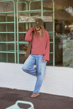 Load image into Gallery viewer, Beau Long Sleeve Slouchy Tee Mulberry Red Stone