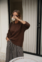 Load image into Gallery viewer, Sage Chunky Knit Crew Chocolate