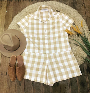 Island The Label -The Manning playsuit  short-sleeved, Gingham