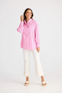Isabel Shirt, Pink White Stripe