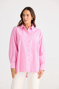 Isabel Shirt, Pink White Stripe