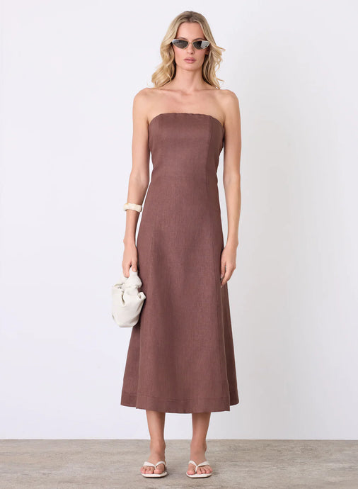 Marseille Bandeau Dress  Espresso