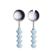 Load image into Gallery viewer, Scallop Blue Salad Servers- Madras Link