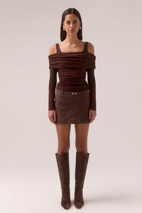 Elaian Long Sleeve Top, Raisin