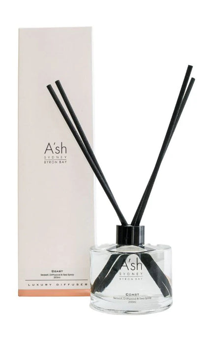 Ash Candles -Coast Sea salt, Driftwood & Sea Spray Diffuser