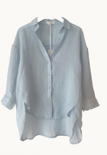 Load image into Gallery viewer, Boyfriend Linen Shirt, Blue