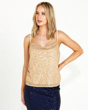 Load image into Gallery viewer, Fate &amp; Becker - Nightlife Cami, Gold Sequinned