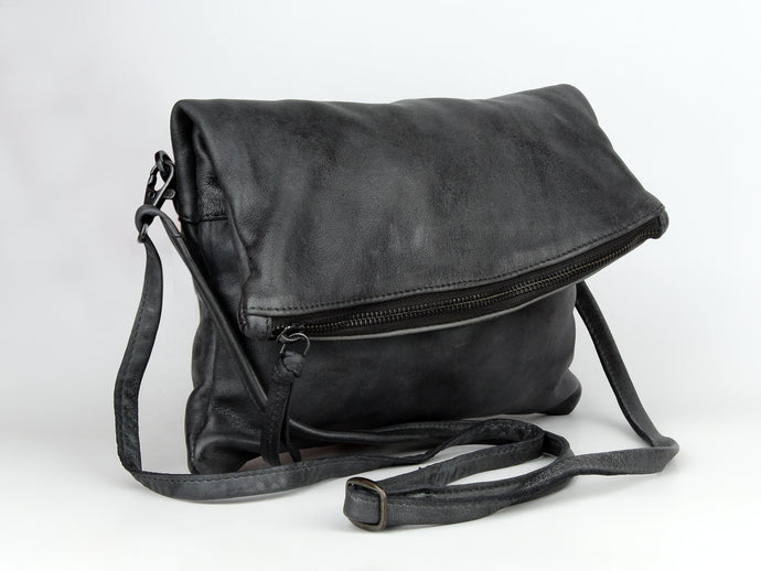 BL03- Charcoal Black l Leather bag