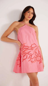 Minkpink - Darla Broderie Mini Dress, Pink