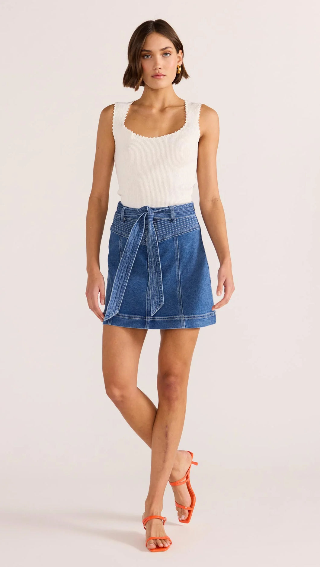 Ellis denim panel skirt - Minkpink