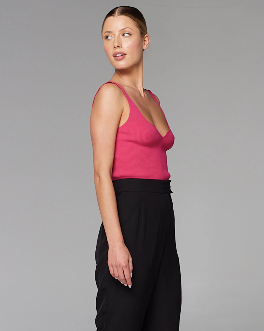 Fate & Becker - Good Fortune Knit Singlet - Ruby Pink