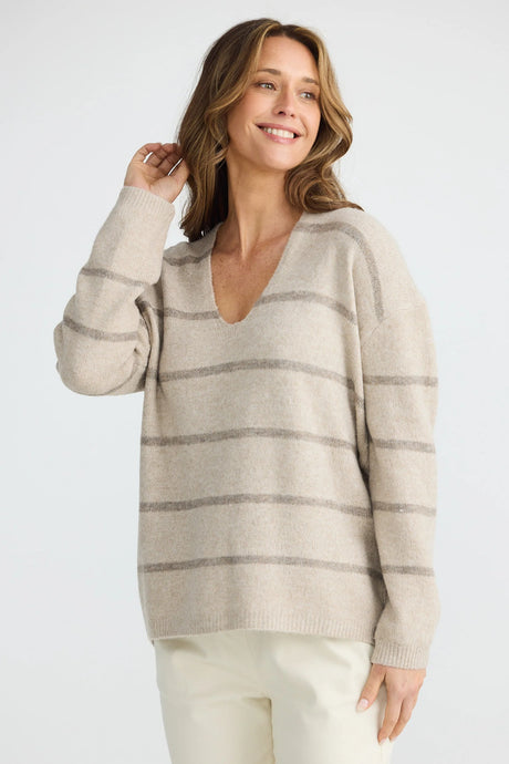 Hallie Knit, Taupe & Cocoa