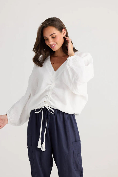 Holiday Collective - Happy Hour Top, White Gauze