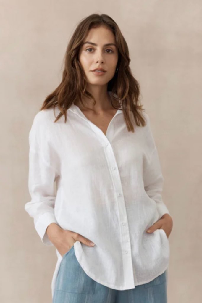 Little Lies - Boyfriend Shirt, White