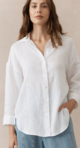 Little Lies - Boyfriend Shirt, White