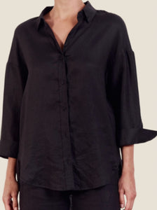 Little Lies - Boyfriend Shirt, Black