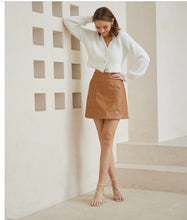 Load image into Gallery viewer, Lexi Mini Skirt, Tan Pleather