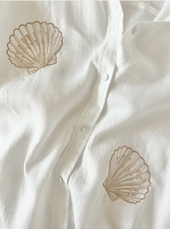 Little Lies - Shell Embroidery Shirt