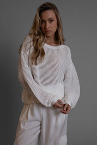 Lennox crew sweater white