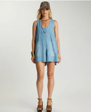 Load image into Gallery viewer, Cascade Sleeveless Mini Denim Playsuit, Chambray Blue