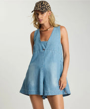 Load image into Gallery viewer, Cascade Sleeveless Mini Denim Playsuit, Chambray Blue