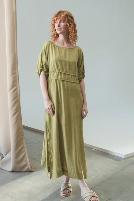 Lilly Pilly Collection, Valerie Linen Dress, Olive