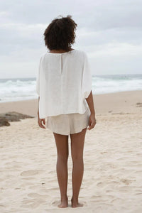 Tina Linen Top Ivory - Lilly Pilly