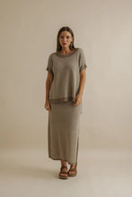 Load image into Gallery viewer, Lattice short sleeve pullover Khaki - Talamaya