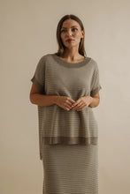 Load image into Gallery viewer, Lattice short sleeve pullover Khaki - Talamaya