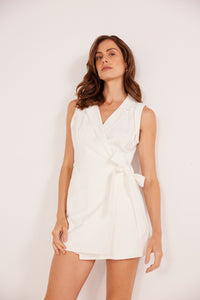 MinkPink - Lucia Wrap Playsuit, Ivory