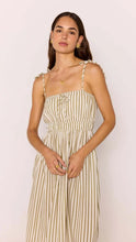 Load image into Gallery viewer, Edith Maxi Dress Olive and White Stripe - Minkpink