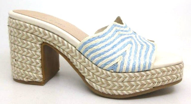 Mitchie heel, Ivory & Denim