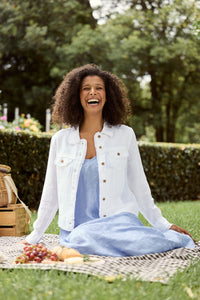Monza Jacket, White Linen