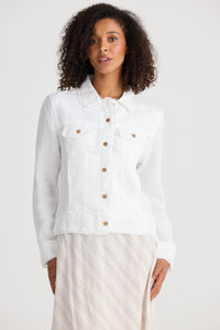 Monza Jacket, White Linen