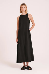 Nude Lucy - Desi Linen Maxi Dress, Black