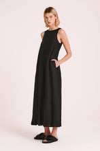 Load image into Gallery viewer, Nude Lucy - Desi Linen Maxi Dress, Black