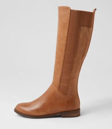 Youss Drk Tan leather knee length boots - Django and Juliette