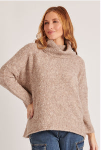 Ellis & Dewey - Rolled Neck Jumper, Coffee