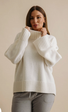 Load image into Gallery viewer, Elevate Mock Merino Casmere Pullover Cream Talamaya