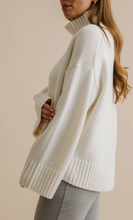 Load image into Gallery viewer, Elevate Mock Merino Casmere Pullover Cream Talamaya