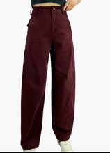 Load image into Gallery viewer, Marley Burgandy Denim Barrel jeans