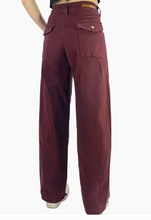 Load image into Gallery viewer, Marley Burgandy Denim Barrel jeans