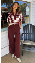 Load image into Gallery viewer, Marley Burgandy Denim Barrel jeans