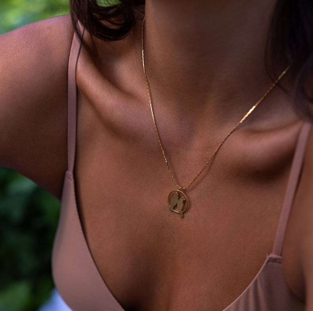 Love Lunamei - Lovebirds Necklace, Gold